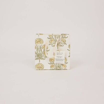 Block Printed Gift Bags (Small) - Buttercream