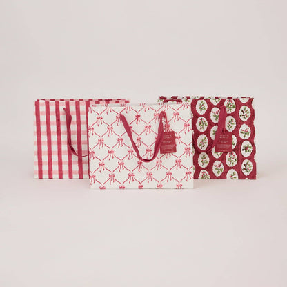 Block Printed Gift Bags (Medium) - Christmas Pudding
