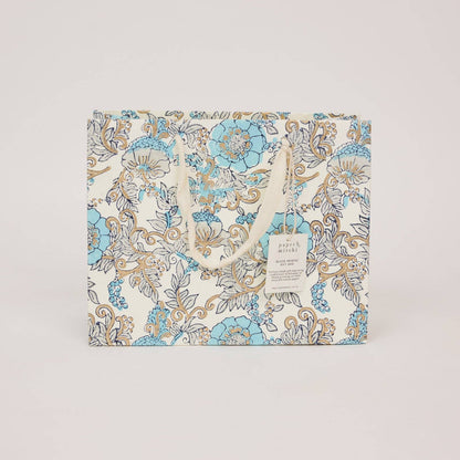 Block Printed Gift Bags (Medium) - Blue Opal