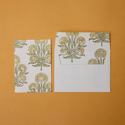 Block Printed Greeting Card - Aurora Buttercream
