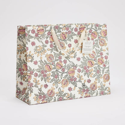 Block Printed Gift Bags (Large) - Pink Earth