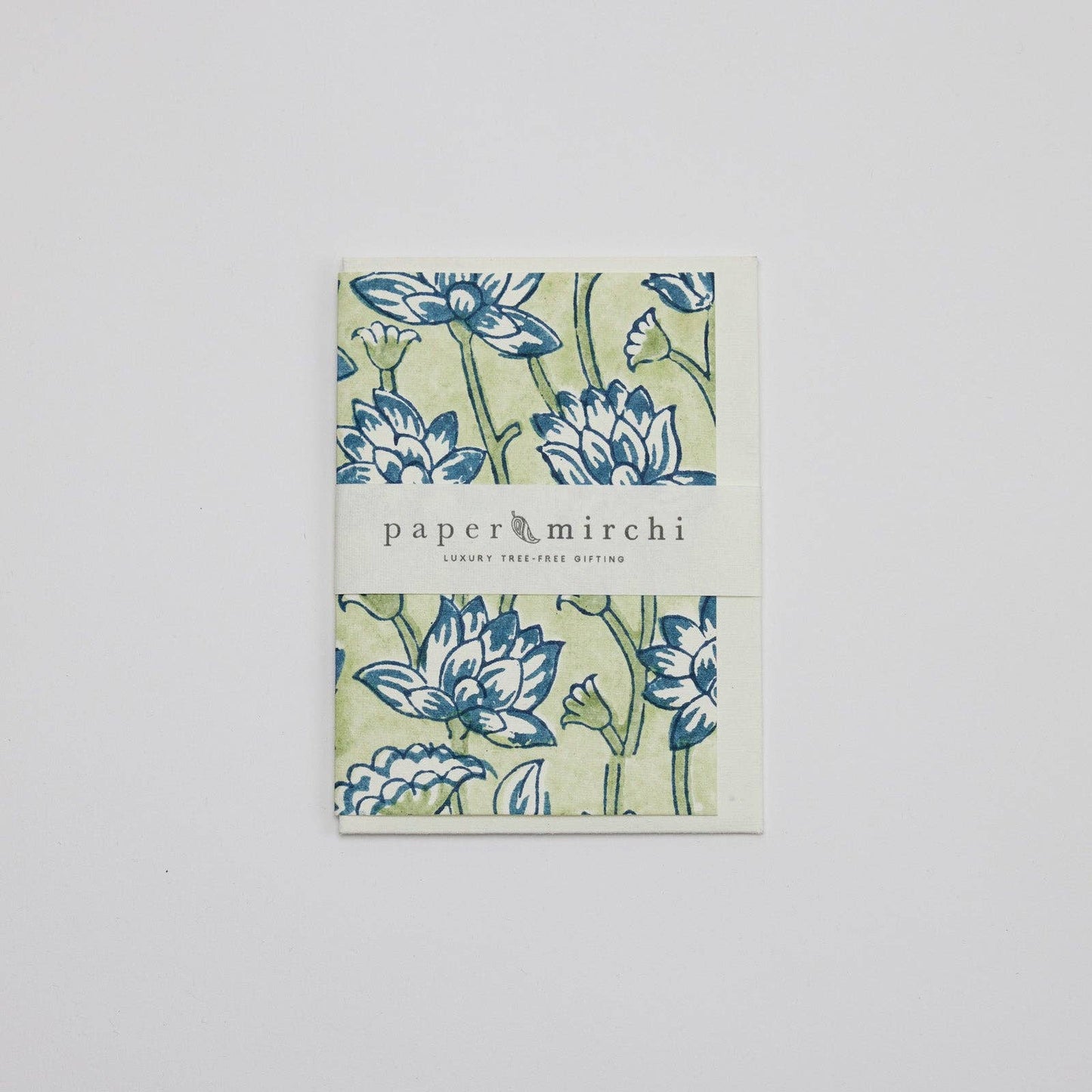 Block Printed Greeting Card - Lotus Indigo