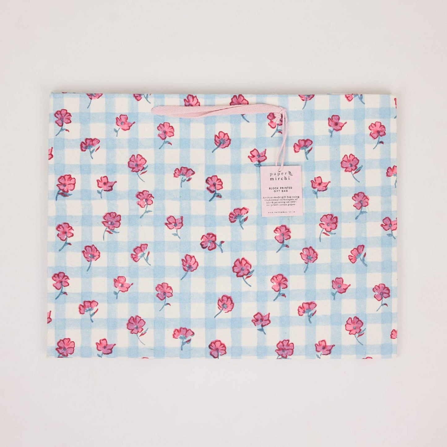 Block Printed Gift Bags (Large) - Pink Sorbet