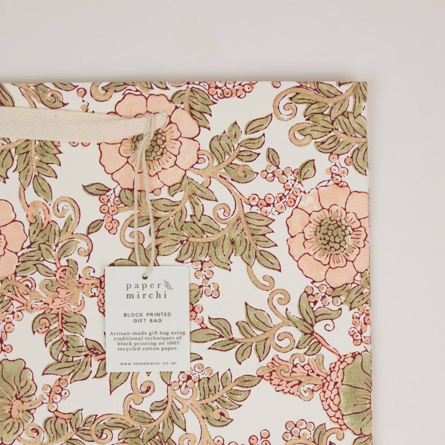 Block Printed Gift Bags (Large) - Terracotta