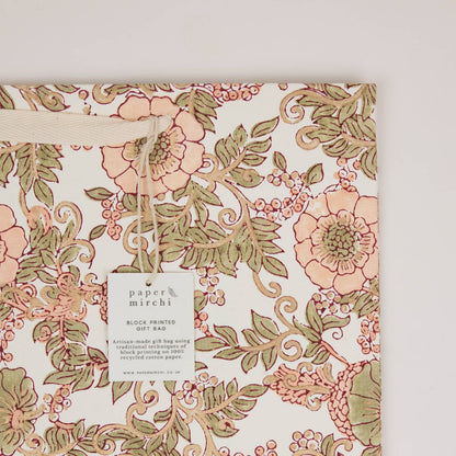 Block Printed Gift Bags (Large) - Terracotta