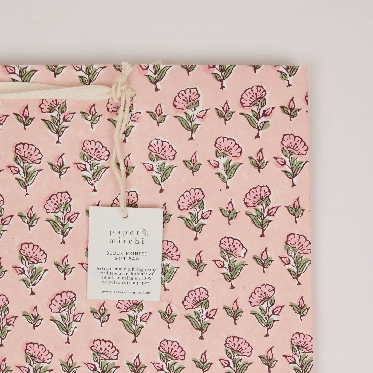Block Printed Gift Bags (Large) - Blush Refresh