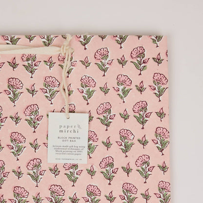 Block Printed Gift Bags (Large) - Blush Refresh