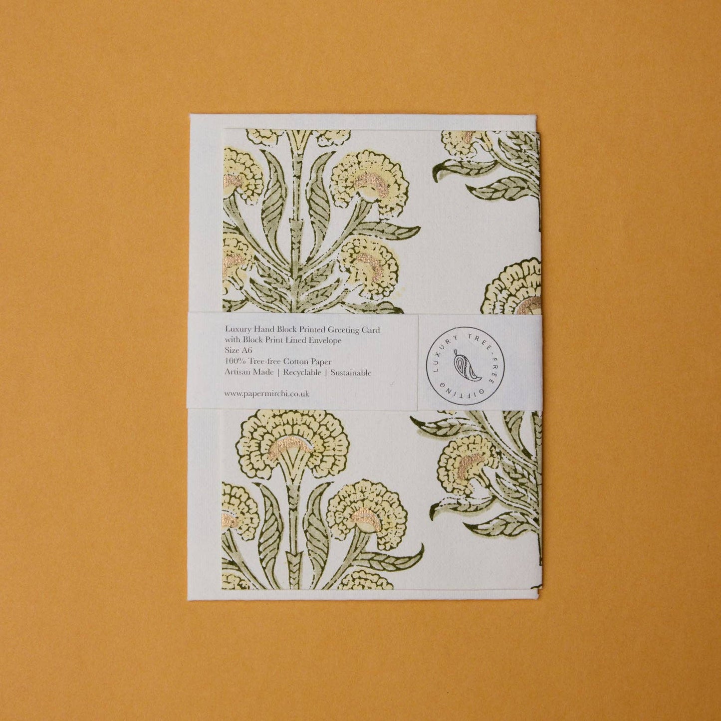 Block Printed Greeting Card - Aurora Buttercream