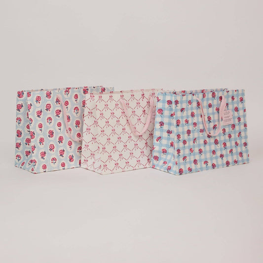 Block Printed Gift Bags (Large) - Pink Sorbet