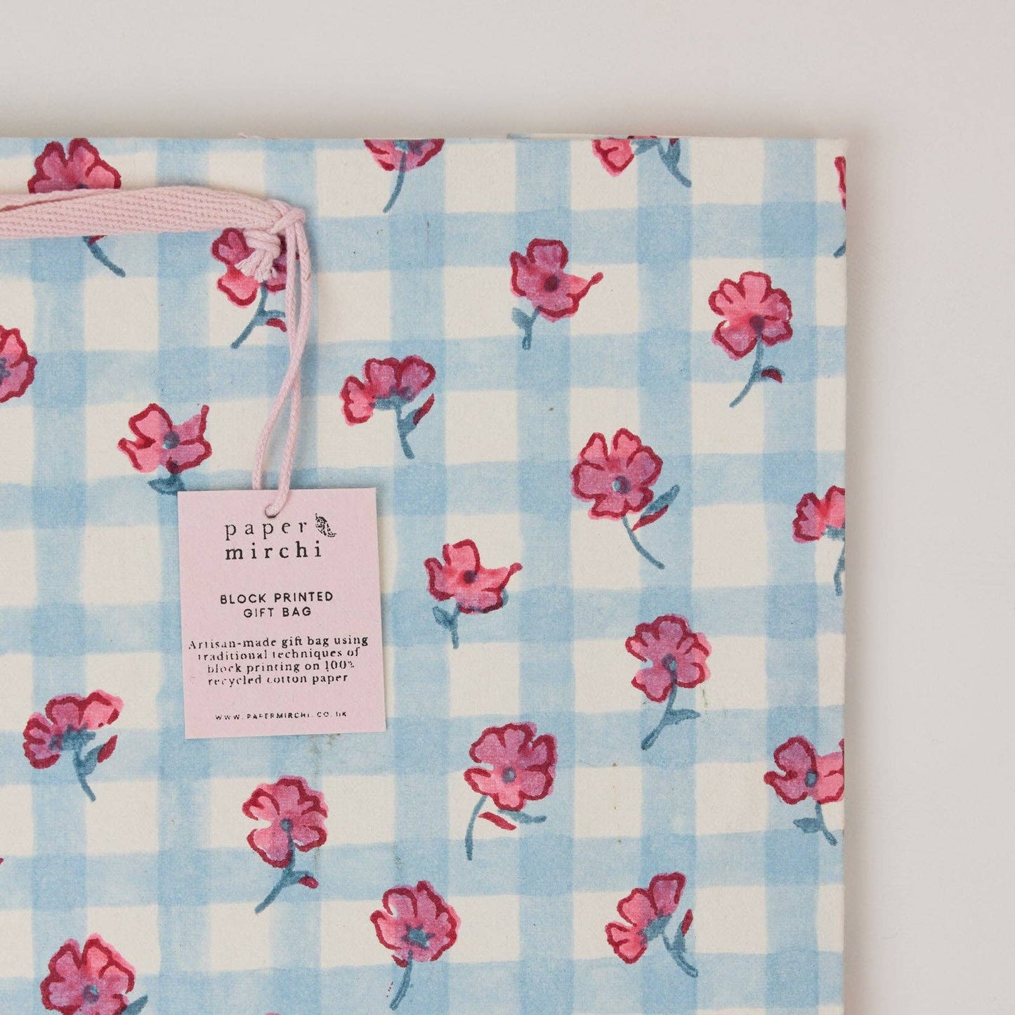 Block Printed Gift Bags (Large) - Pink Sorbet