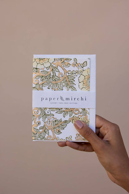 Block Printed Greeting Card - Wild Rose Buttercream