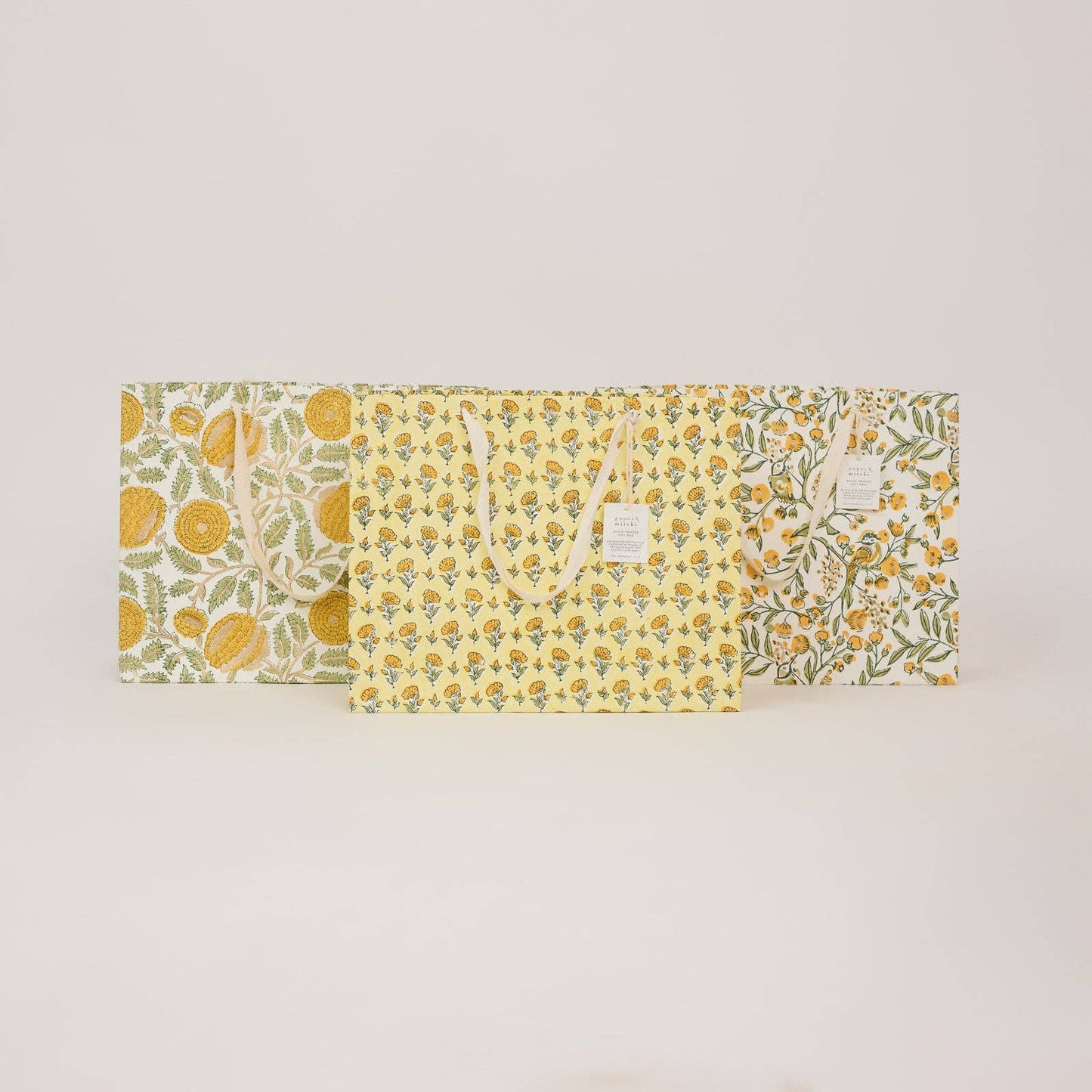 Block Printed Gift Bags (Large) - Sunshine Refresh
