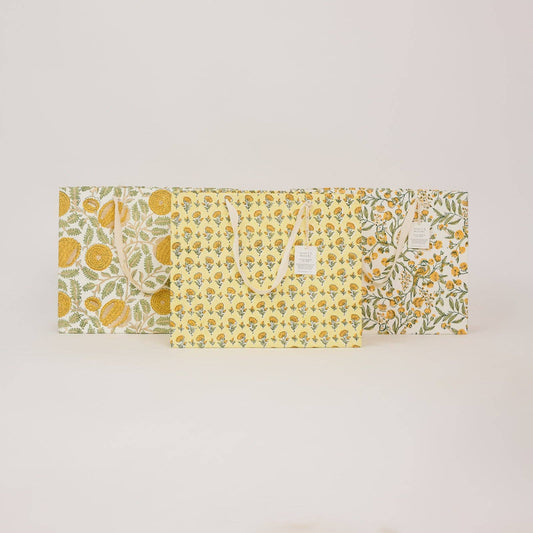Block Printed Gift Bags (Large) - Sunshine Refresh