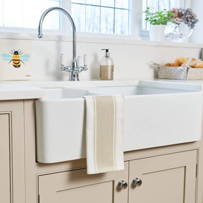 Love Colour Striped Tea Towel - Stone
