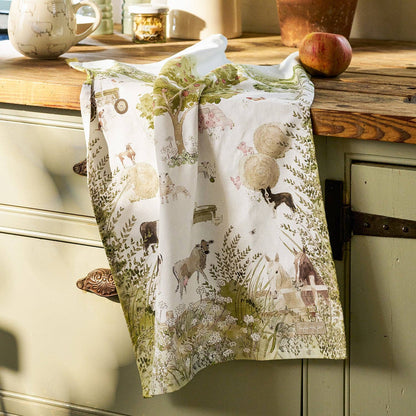 Farm Friends Scene Tea Towel