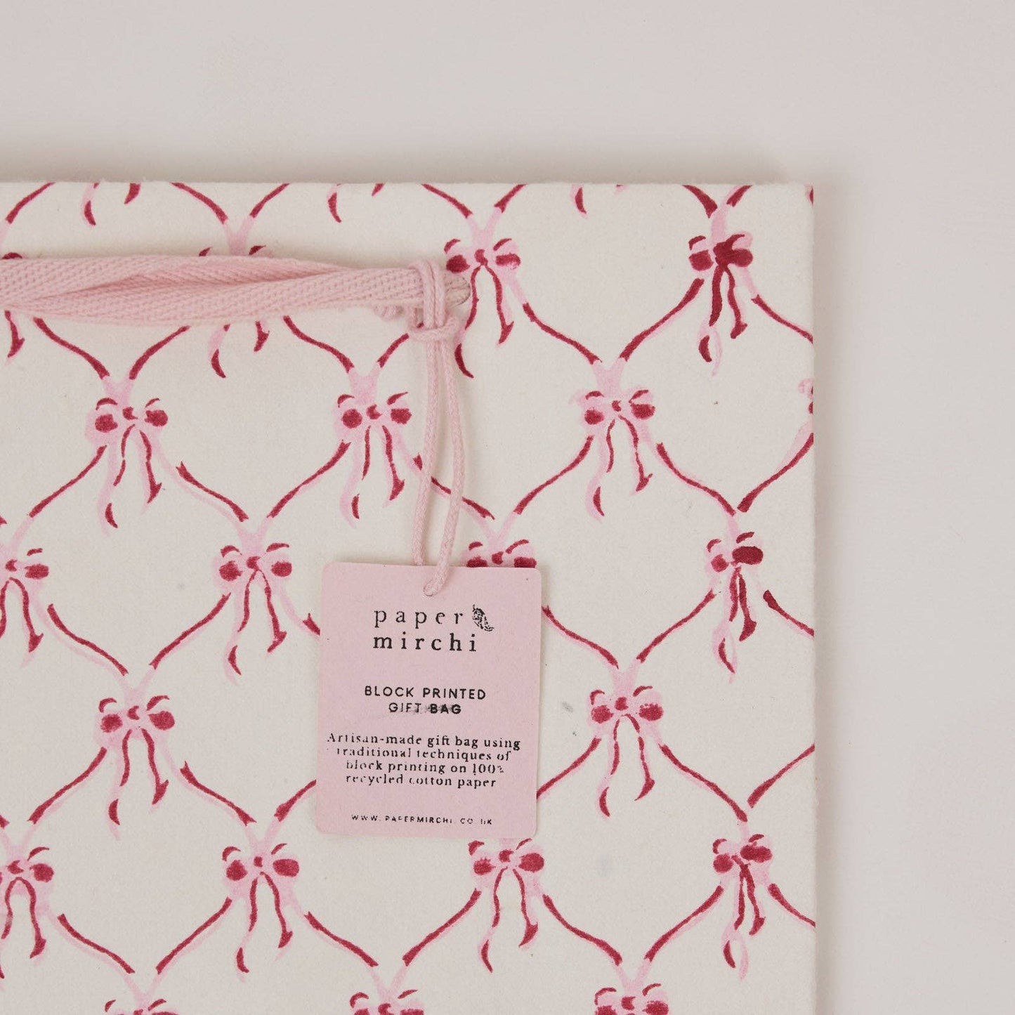 Block Printed Gift Bags (Medium) - Pink Sorbet