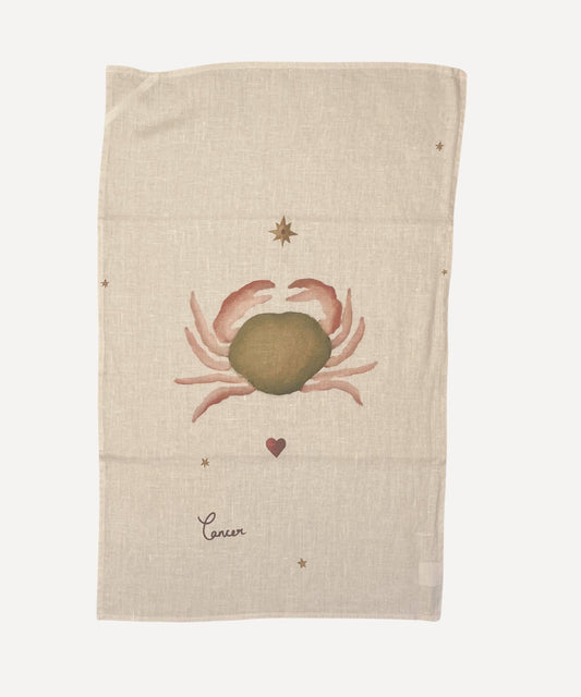 Linen Tea Towel "Cancer"