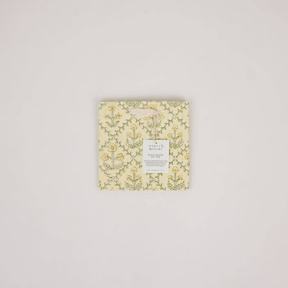Block Printed Gift Bags (Small) - Buttercream