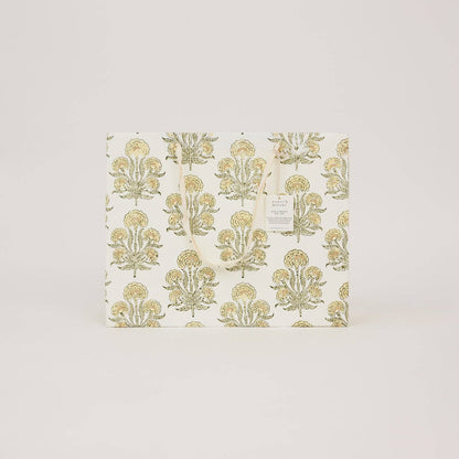 Block Printed Gift Bags (Large) - Buttercream