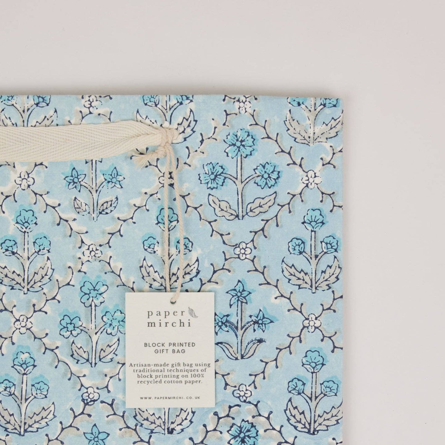 Block Printed Gift Bags (Medium) - Blue Opal