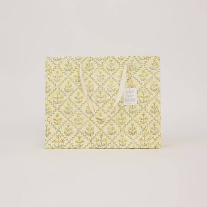Block Printed Gift Bags (Large) - Buttercream