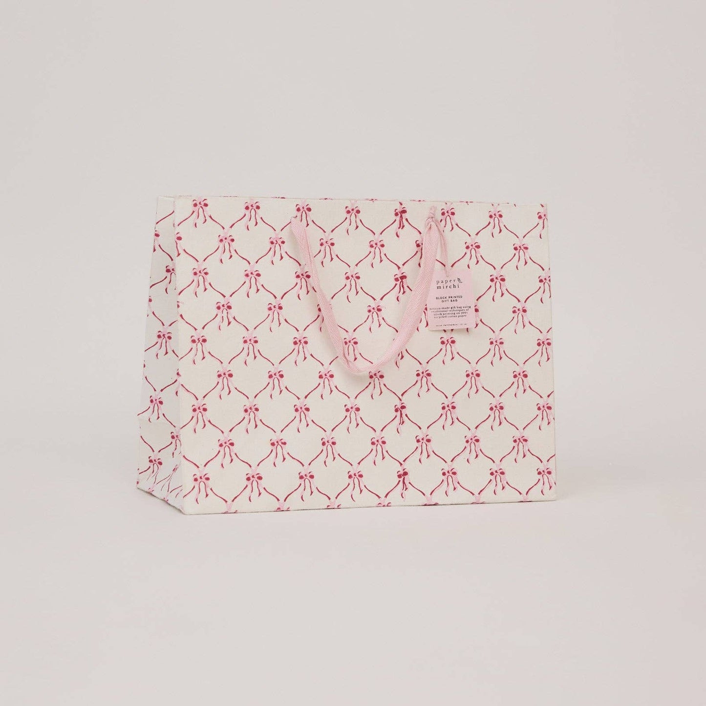Block Printed Gift Bags (Large) - Pink Sorbet