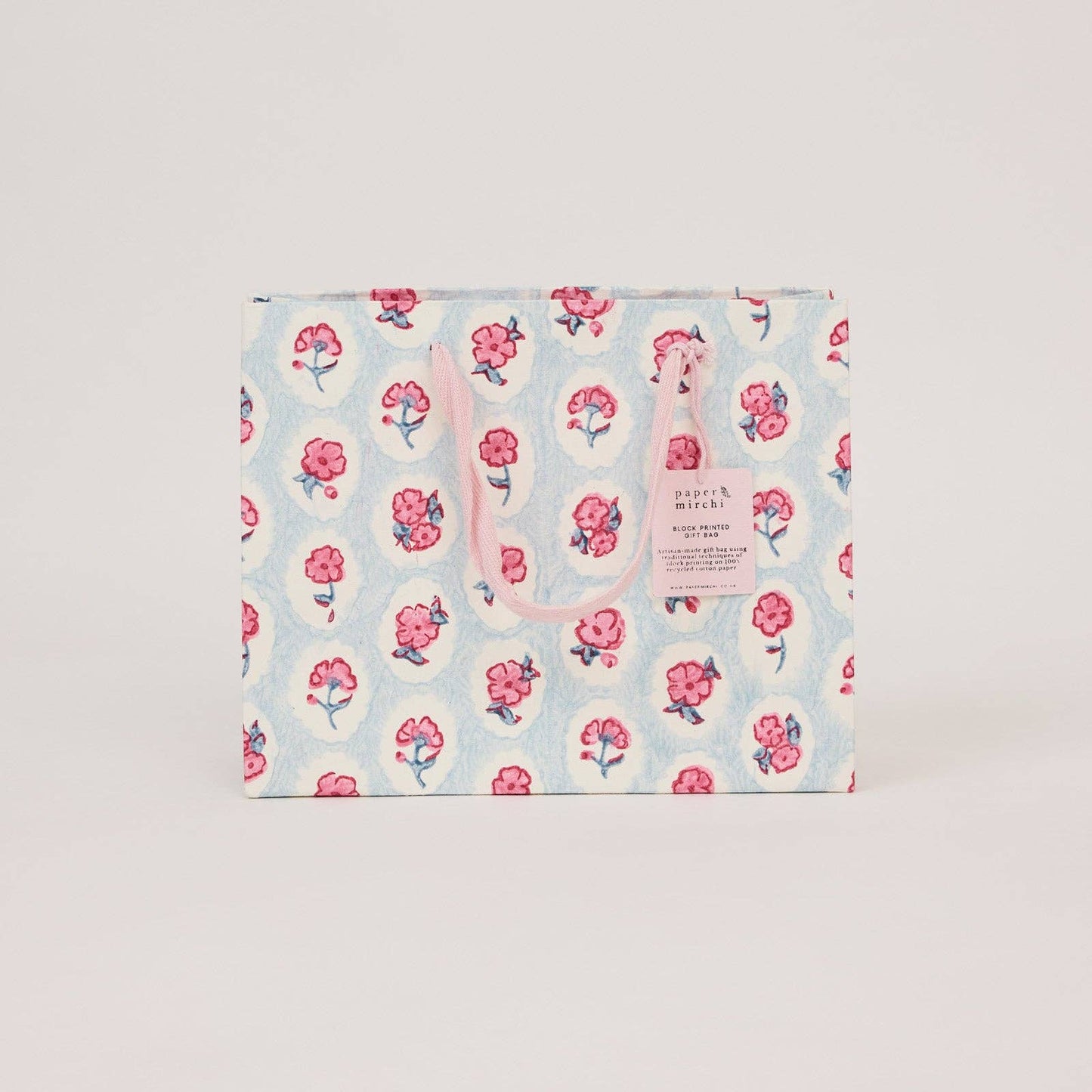 Block Printed Gift Bags (Medium) - Pink Sorbet