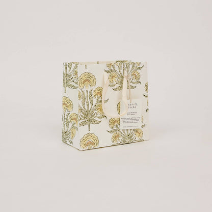 Block Printed Gift Bags (Small) - Buttercream