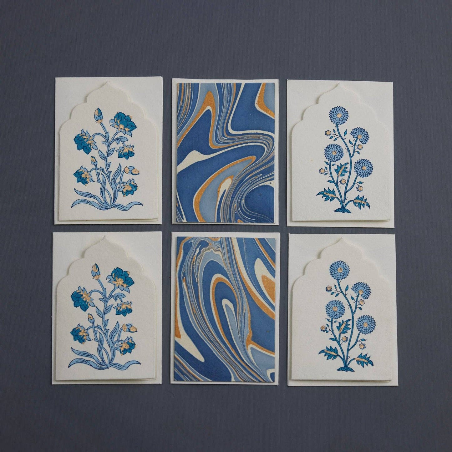 Boxed Artisan Notecard Set - Sandook Sapphire