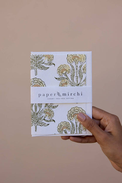 Block Printed Greeting Card - Aurora Buttercream