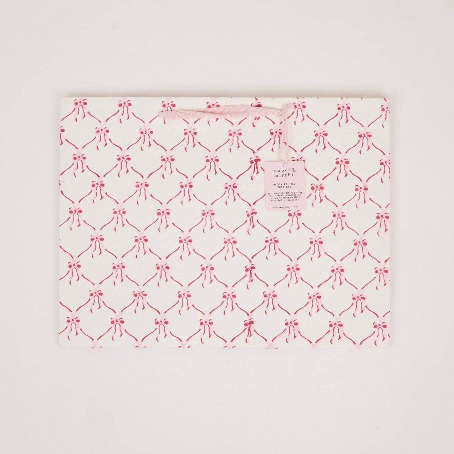 Block Printed Gift Bags (Large) - Pink Sorbet
