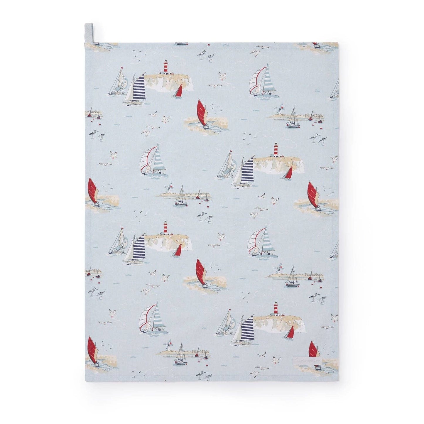 Coastal Boats Tea Towel
