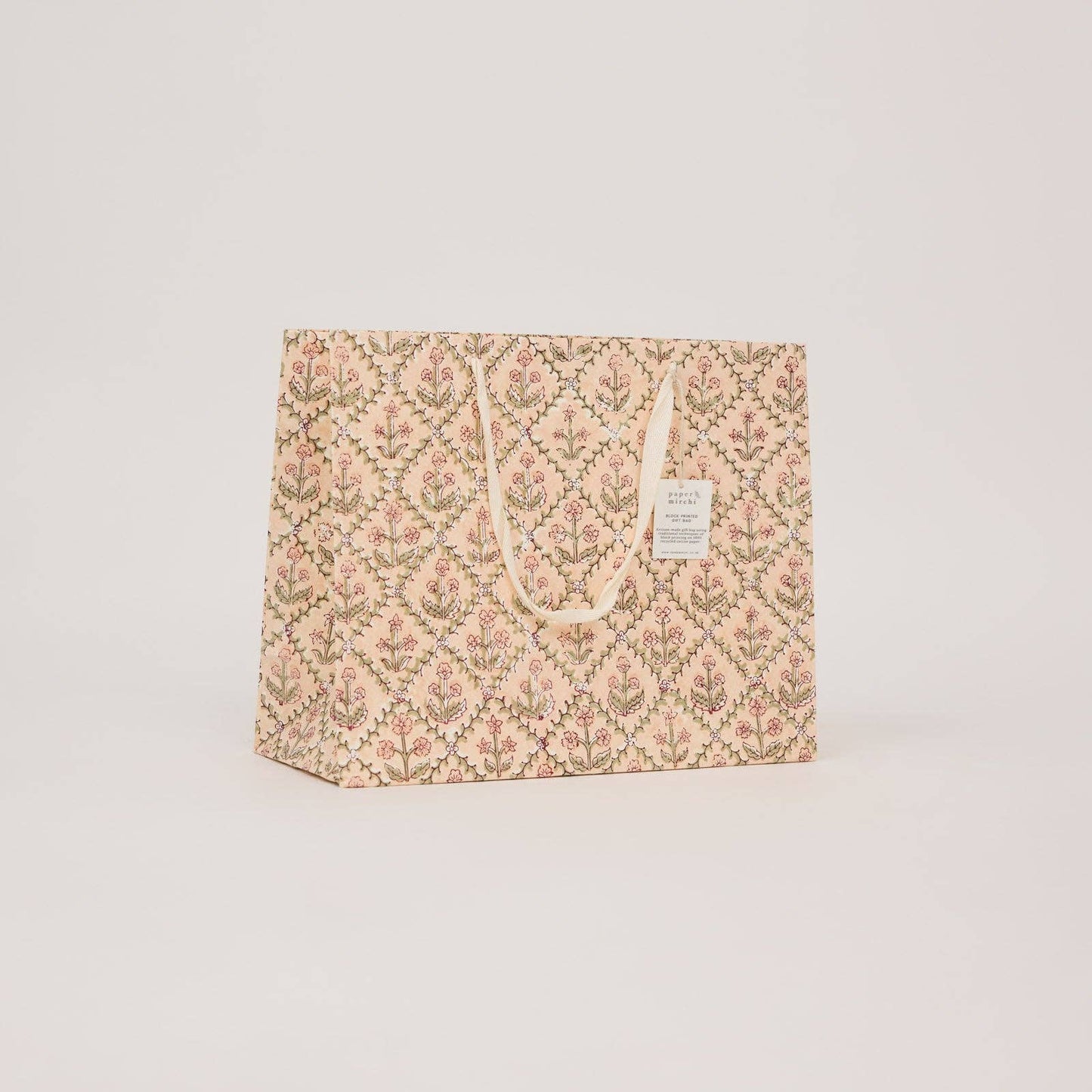 Block Printed Gift Bags (Large) - Terracotta