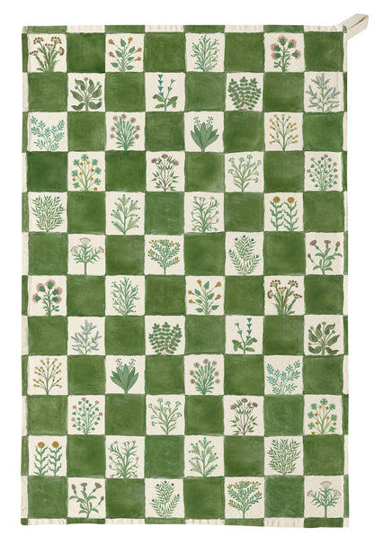 Organic Cotton Tea Towel - 15th Century Illustrated Herbs