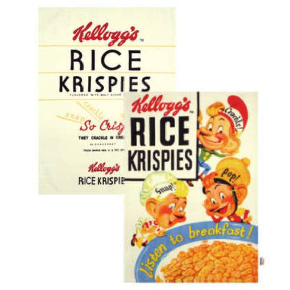 Vintage Kelloggs Rice Crispies Set of 2 Tea Towels