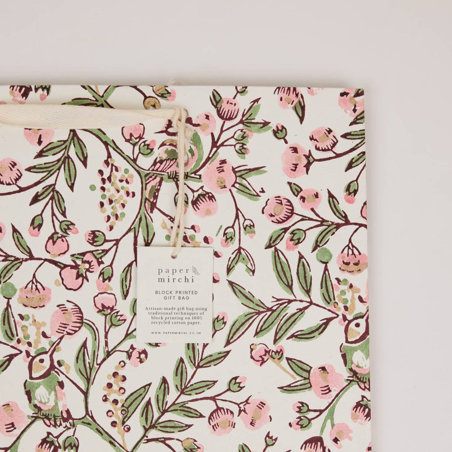 Block Printed Gift Bags (Large) - Blush Refresh