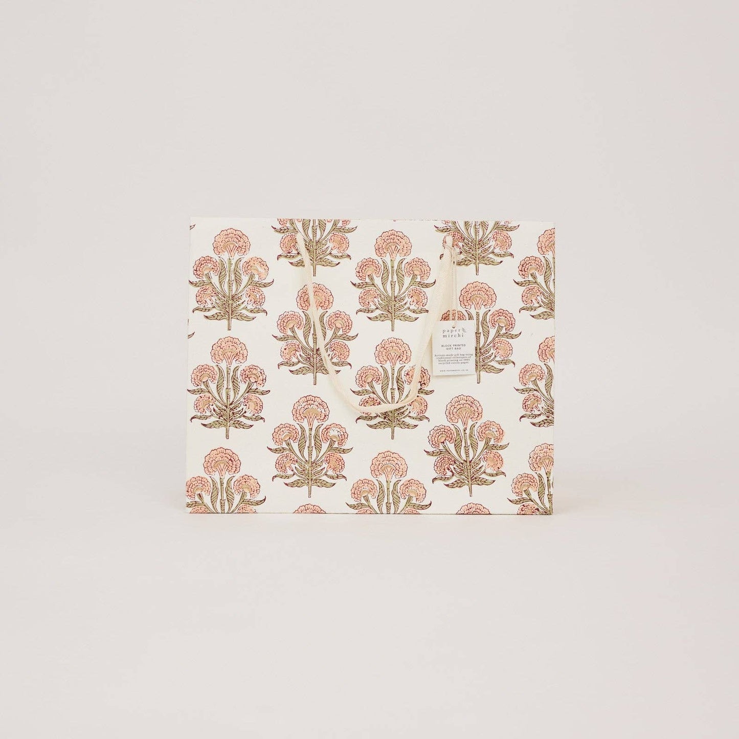 Block Printed Gift Bags (Large) - Terracotta