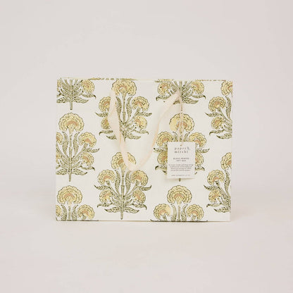Block Printed Gift Bags (Medium) - Buttercream