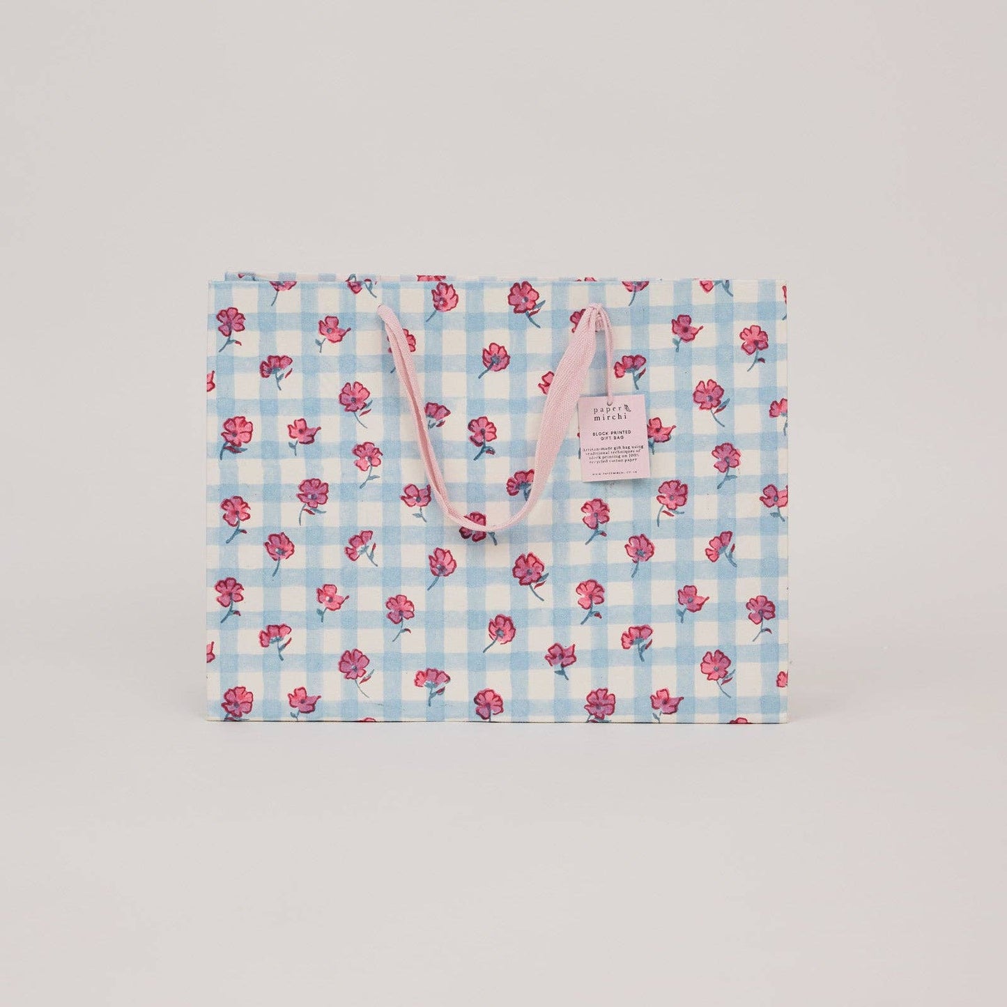 Block Printed Gift Bags (Large) - Pink Sorbet