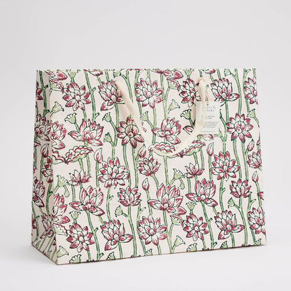 Block Printed Gift Bags (Large) - Cherry