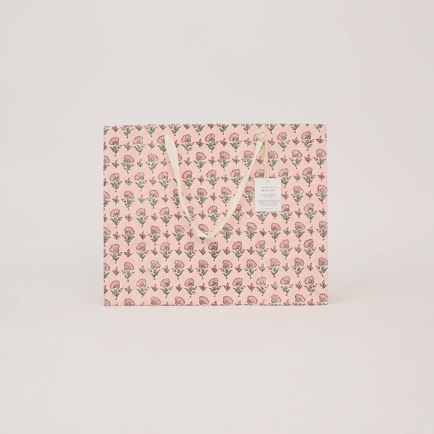 Block Printed Gift Bags (Large) - Blush Refresh