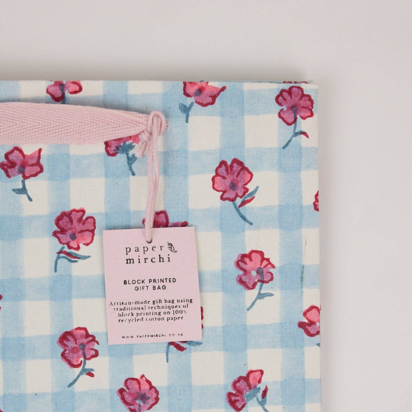 Block Printed Gift Bags (Medium) - Pink Sorbet