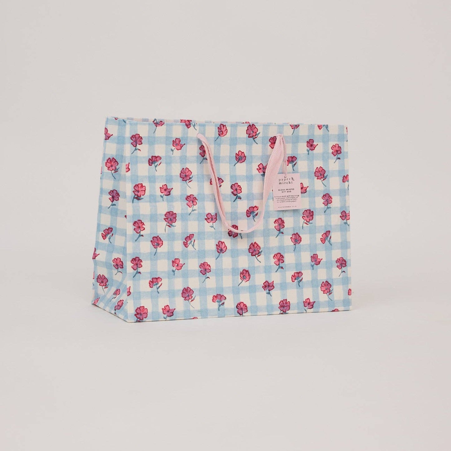 Block Printed Gift Bags (Large) - Pink Sorbet