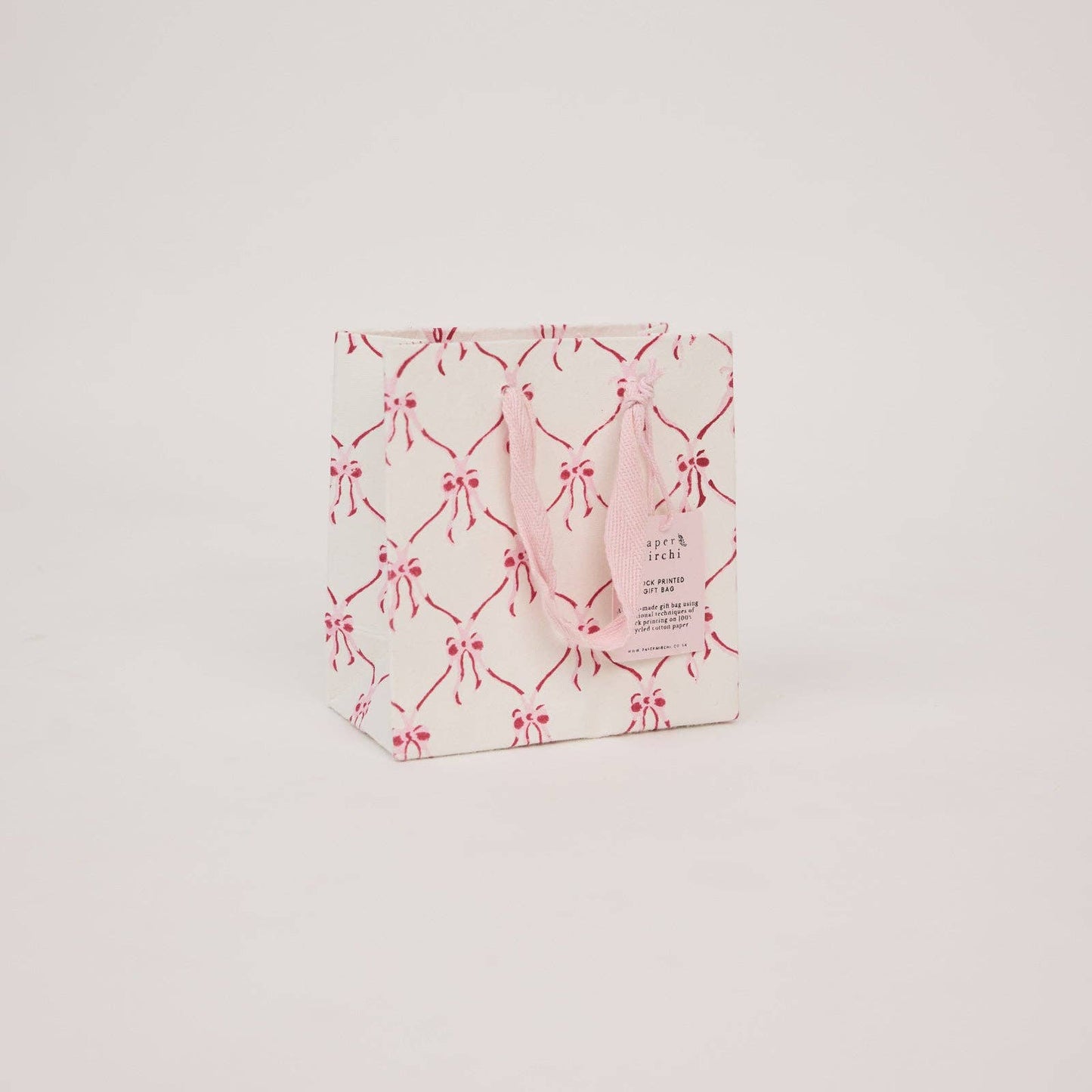 Block Printed Gift Bags (Small) - Pink Sorbet