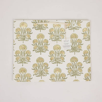 Block Printed Gift Bags (Large) - Buttercream