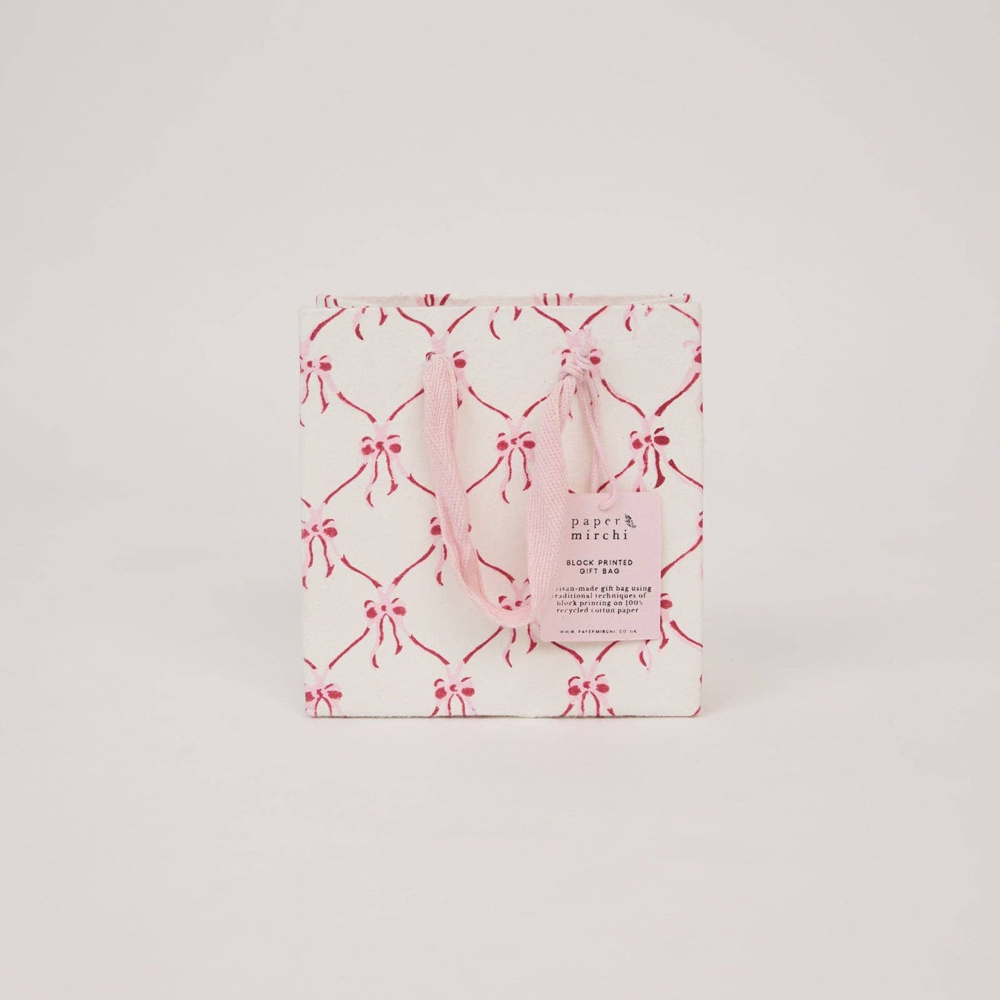 Block Printed Gift Bags (Small) - Pink Sorbet