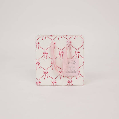 Block Printed Gift Bags (Small) - Pink Sorbet