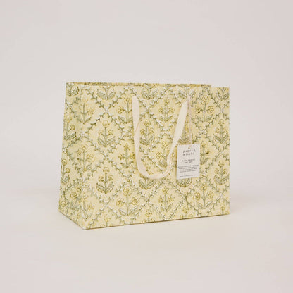 Block Printed Gift Bags (Medium) - Buttercream