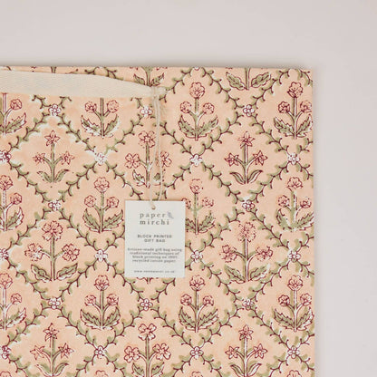 Block Printed Gift Bags (Large) - Terracotta