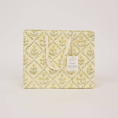 Block Printed Gift Bags (Medium) - Buttercream